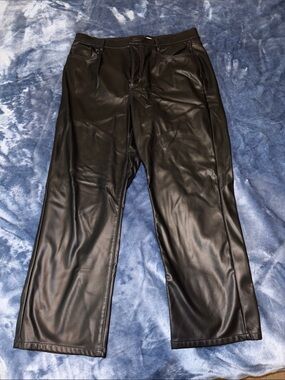 LOFT Black Faux Leather Pants